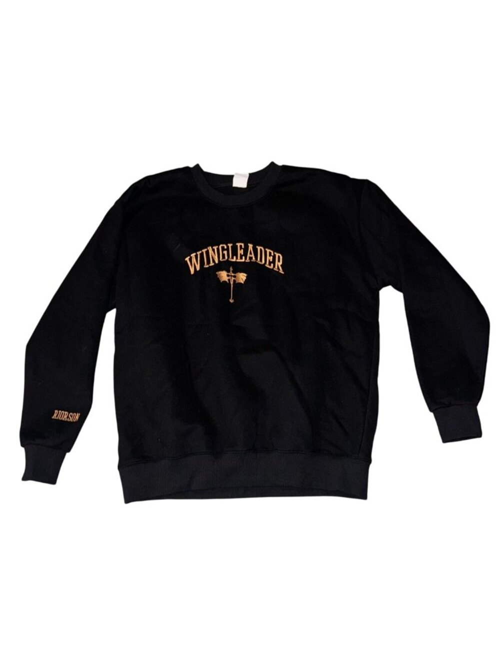 Wingleader Black Sweatshirt L - Riorson Crewneck Pullover 65% Cotton 35% Polyest